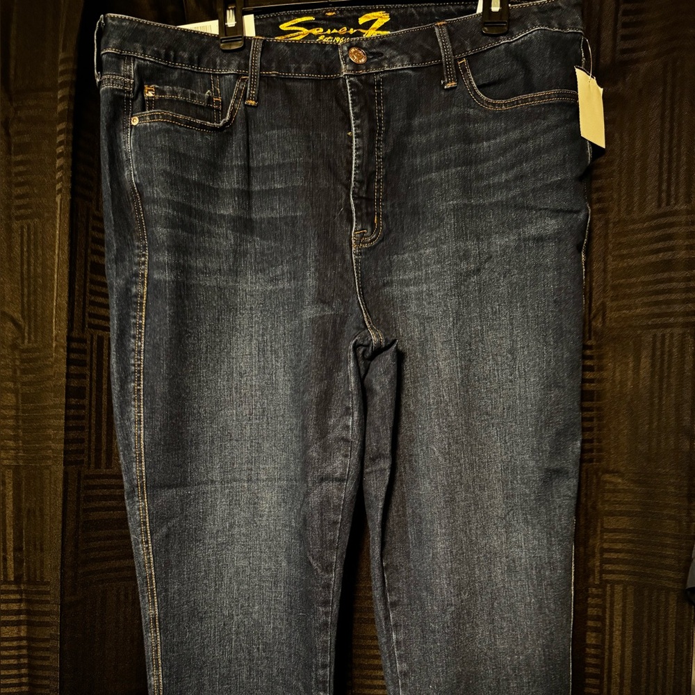 Seven Boyfriend Classic Blue Denim Jeans NWT